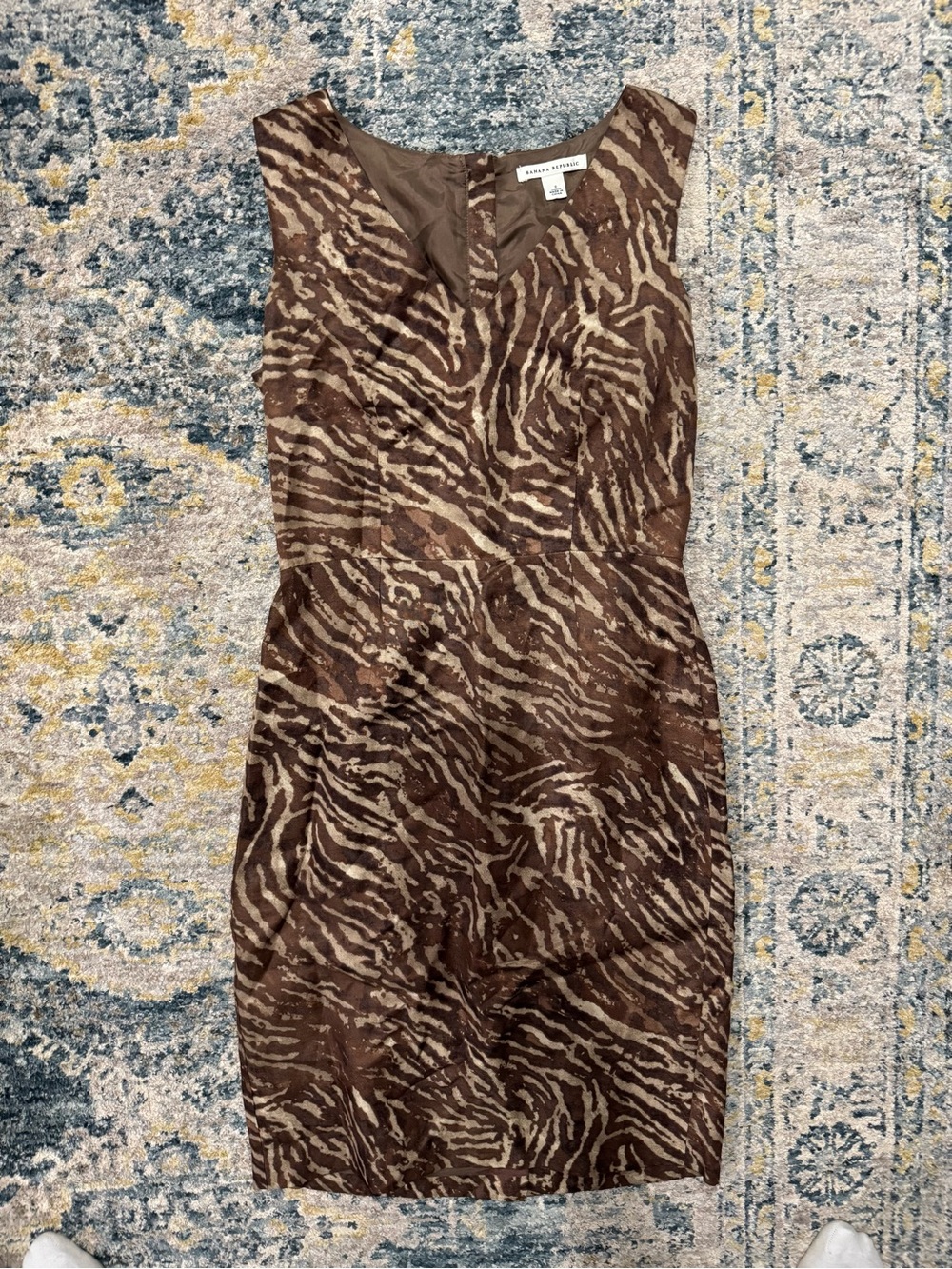 Banana Republic Brown Animal-Print Sleeveless Sheath Dress